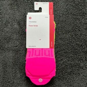 lululemon athletica  Power Stride Socks - Bright Pink, yellow, and orange. 3 pk